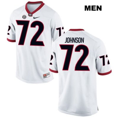 Men's Georgia Bulldogs NCAA #72 Netori Johnson Nike Stitched White Authentic College Football Jersey PTZ5854UM